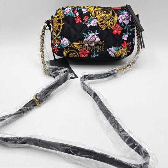 Versace Jeans Couture Floral Pattern Quilted Crossbody - Picture 2 of 14